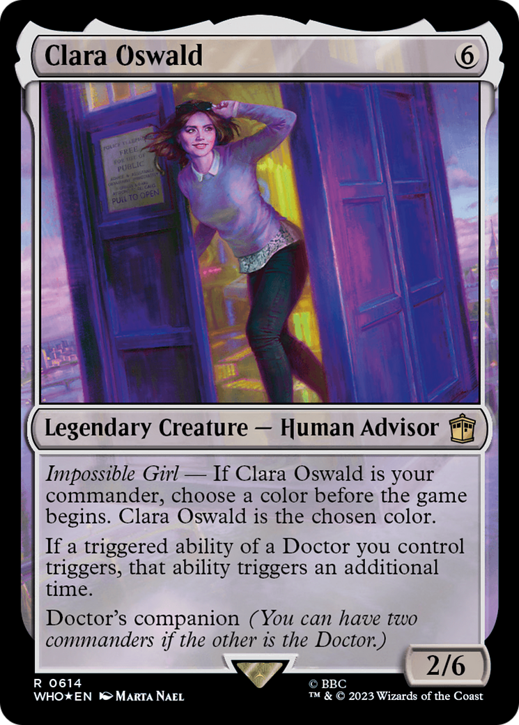 FOIL Clara Oswald (Surge Foil) (WHO-614) - Doctor Who - Magic The Gathering