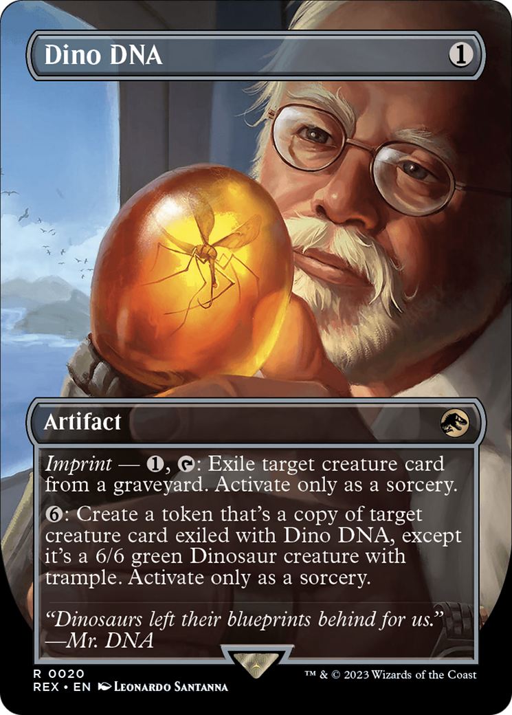 FOIL Dino DNA (Borderless) (REX-020) - Jurassic World Collection - Magic The Gathering