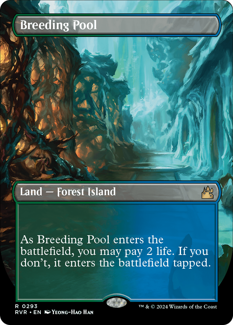 FOIL Breeding Pool (Borderless) (RVR-293) - Ravnica Remastered - Magic The Gathering