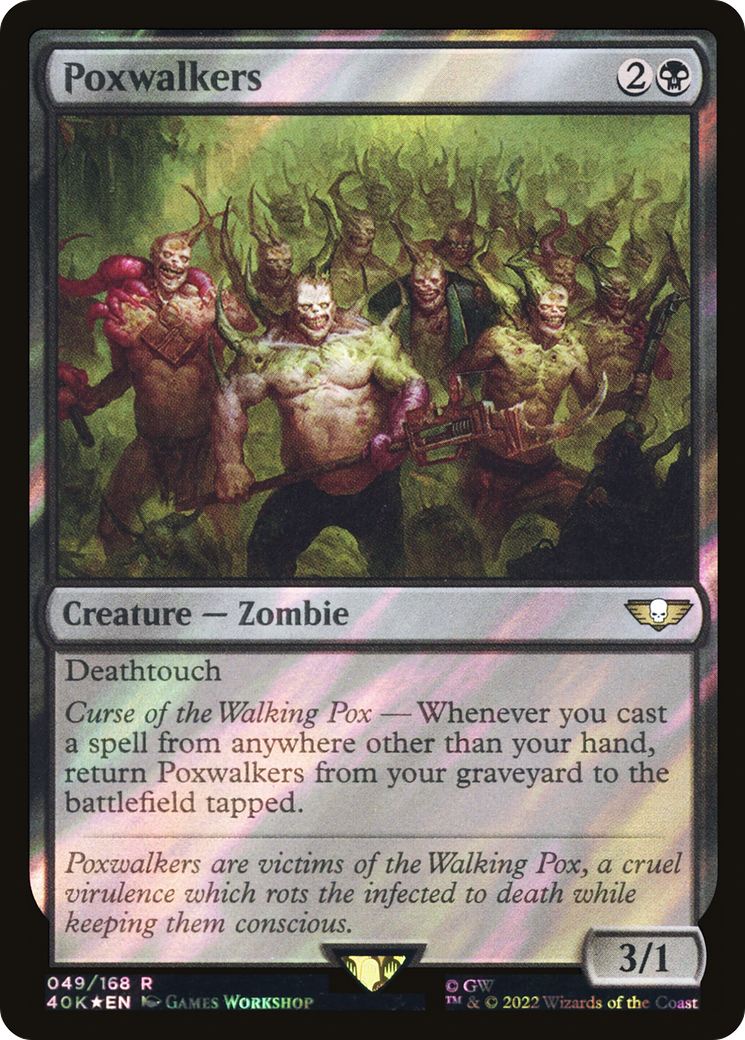 FOIL Poxwalkers (Surge Foil) (40K-049) - Warhammer 40,000 Commander - Magic The Gathering