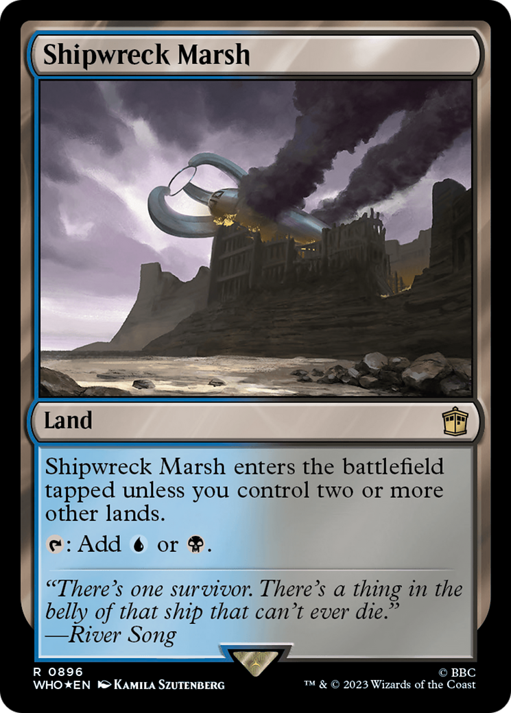 FOIL Shipwreck Marsh (Surge Foil) (WHO-896) - Doctor Who - Magic The Gathering