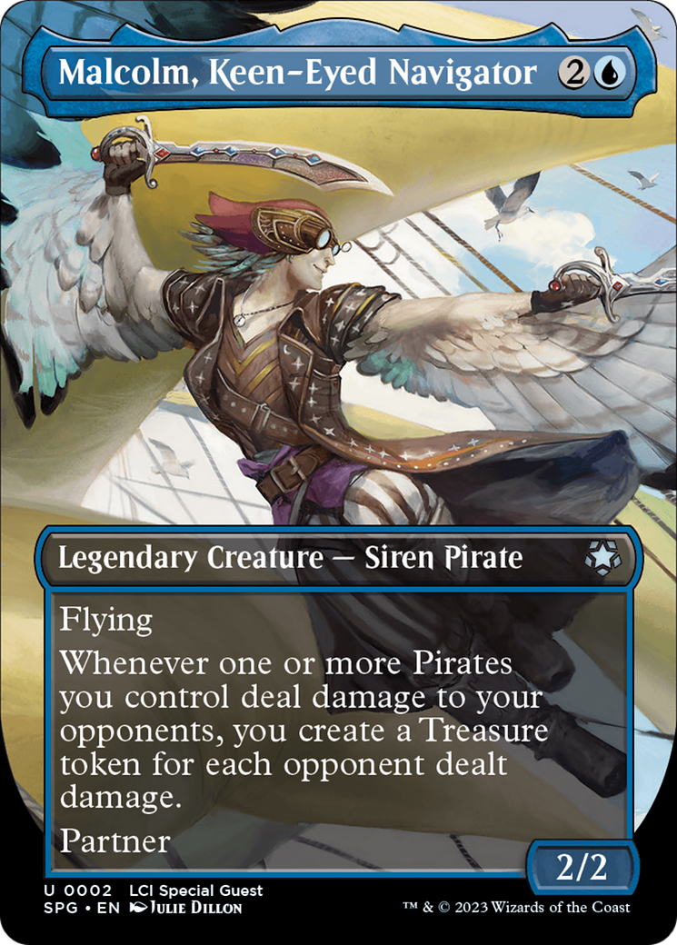 FOIL Malcolm, Keen-Eyed Navigator (Borderless) (SPG-002) - Special Guests - Magic The Gathering
