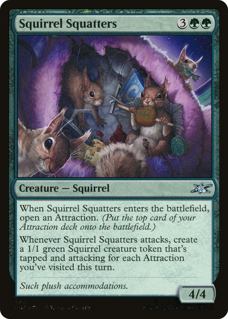 FOIL Squirrel Squatters (Galaxy Foil) (UNF-442) - Unfinity - Magic The Gathering