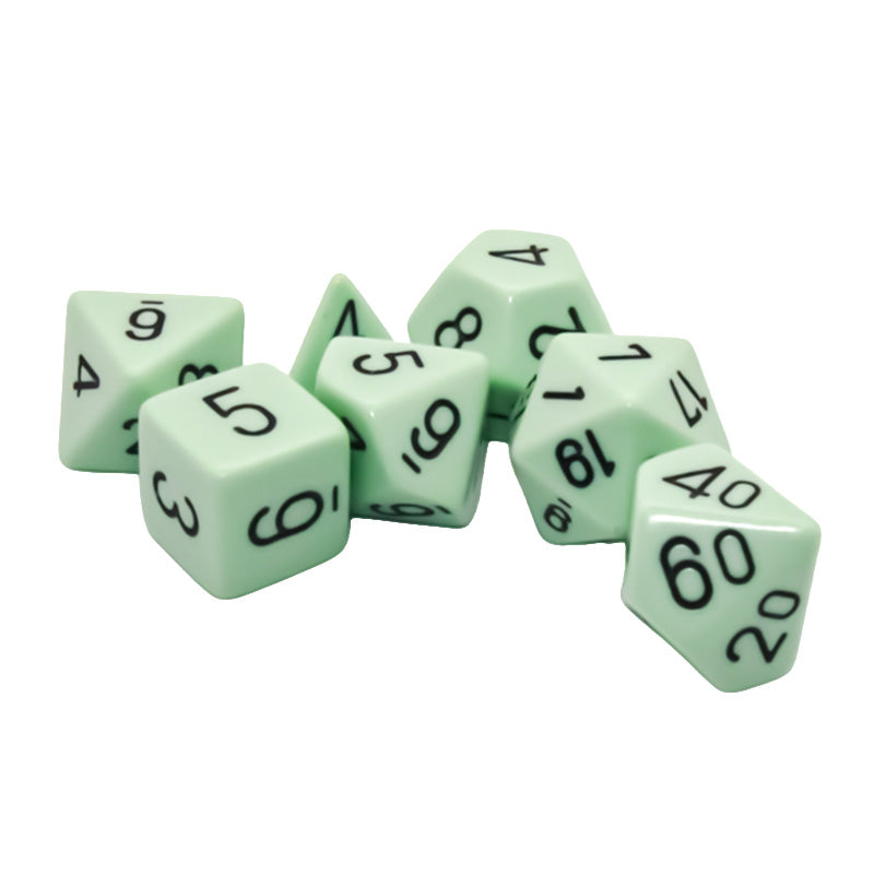 CHX 25465 Opaque Polyhedral Pastel Green/Black 7-Die RPG Dice Set