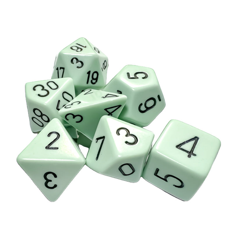 CHX 25465 Opaque Polyhedral Pastel Green/Black 7-Die RPG Dice Set