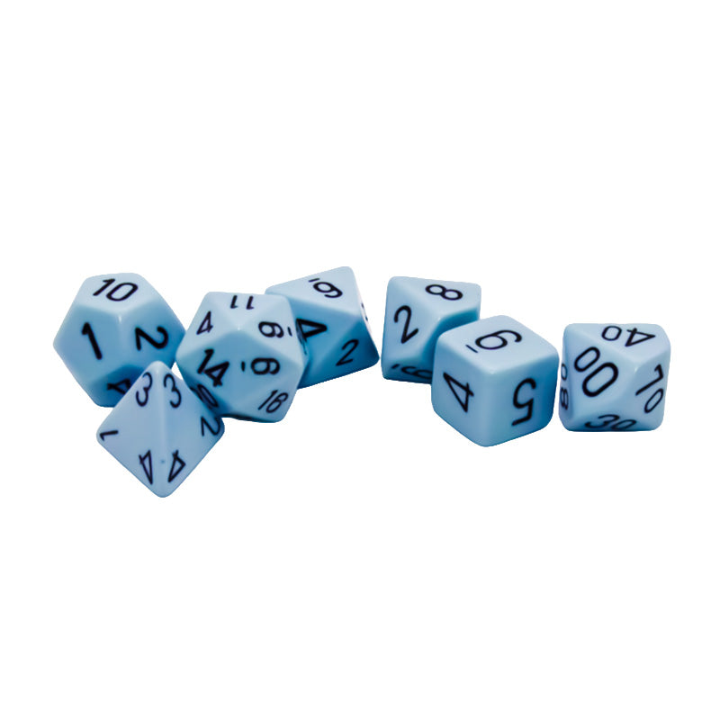CHX 25466 Opaque Polyhedral Pastel Blue/Black 7-Die RPG Dice Set