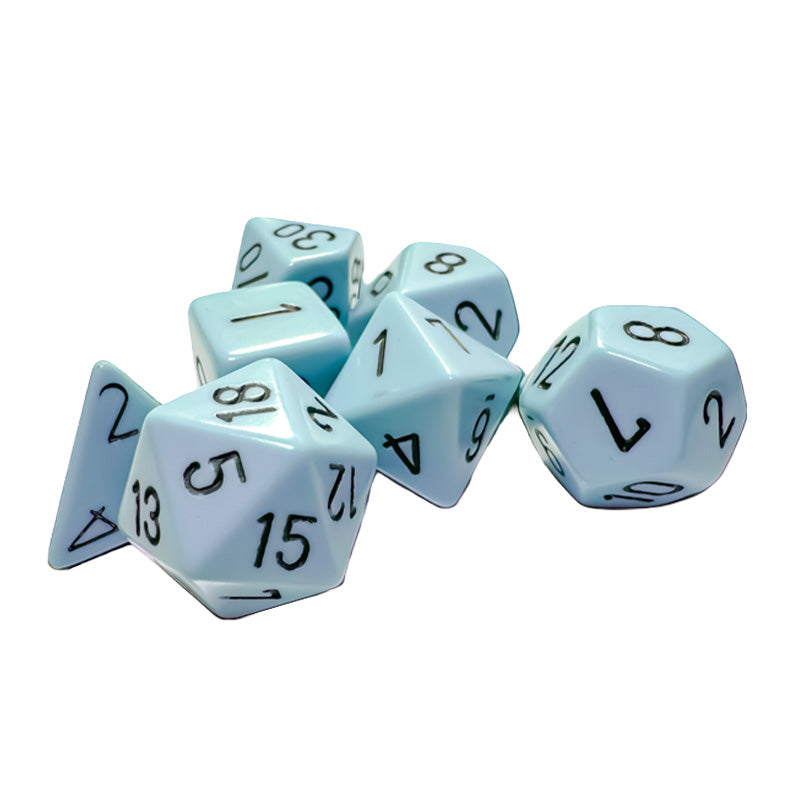 CHX 25466 Opaque Polyhedral Pastel Blue/Black 7-Die RPG Dice Set