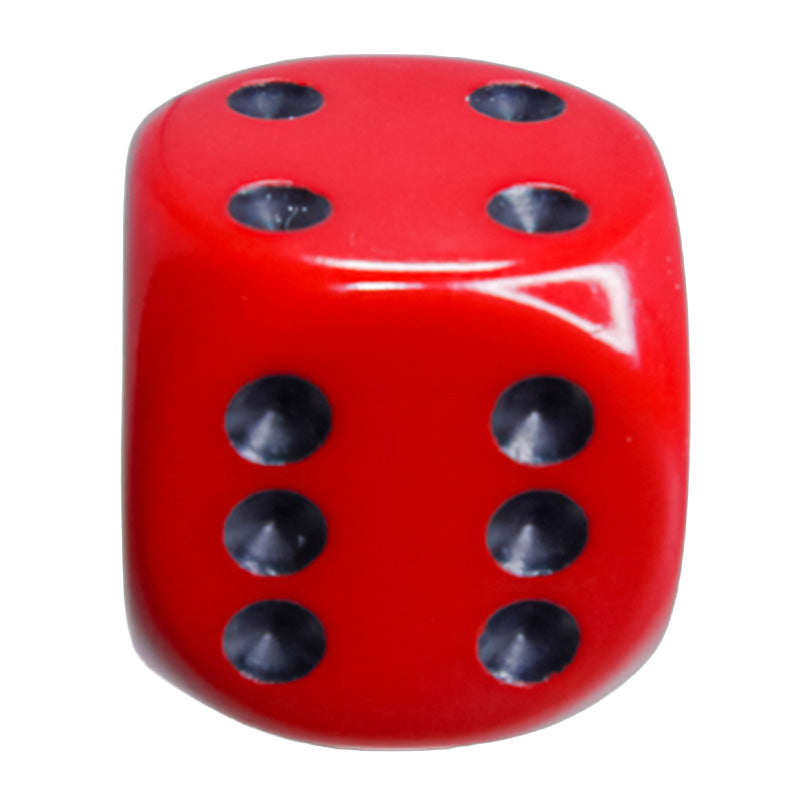 CHX 25614 Opaque Red/Black 16mm D6 Dice Block (12 Dice)
