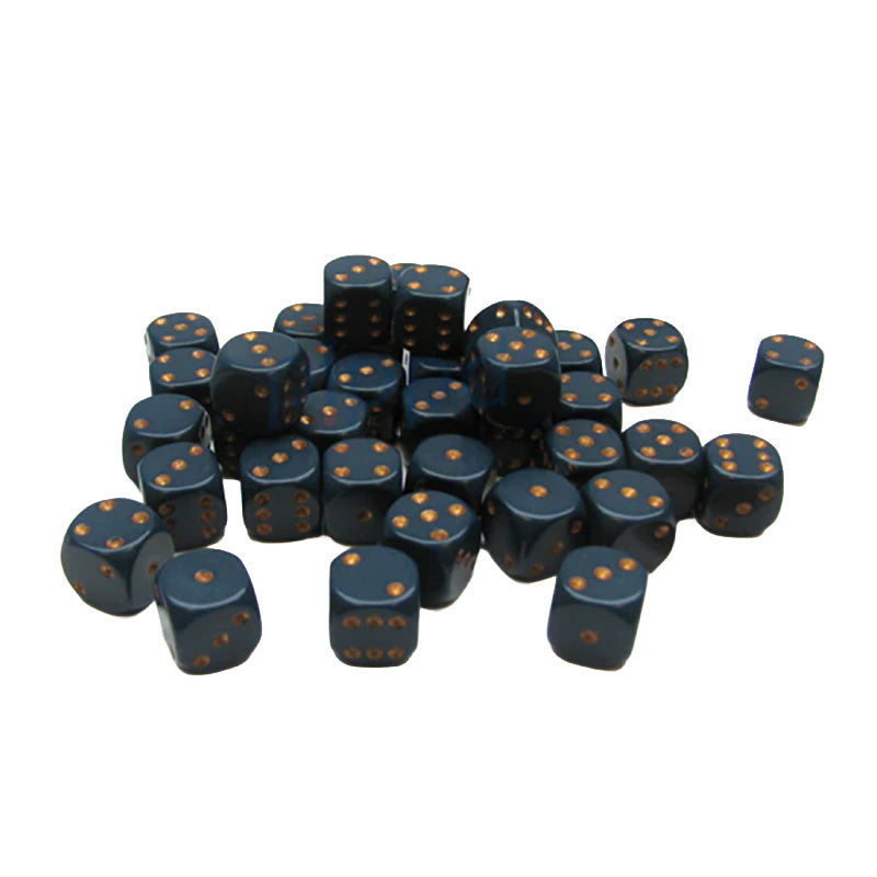 CHX 25826 Opaque 12mm D6 Dusty Blue/Copper Block (36 Dice)