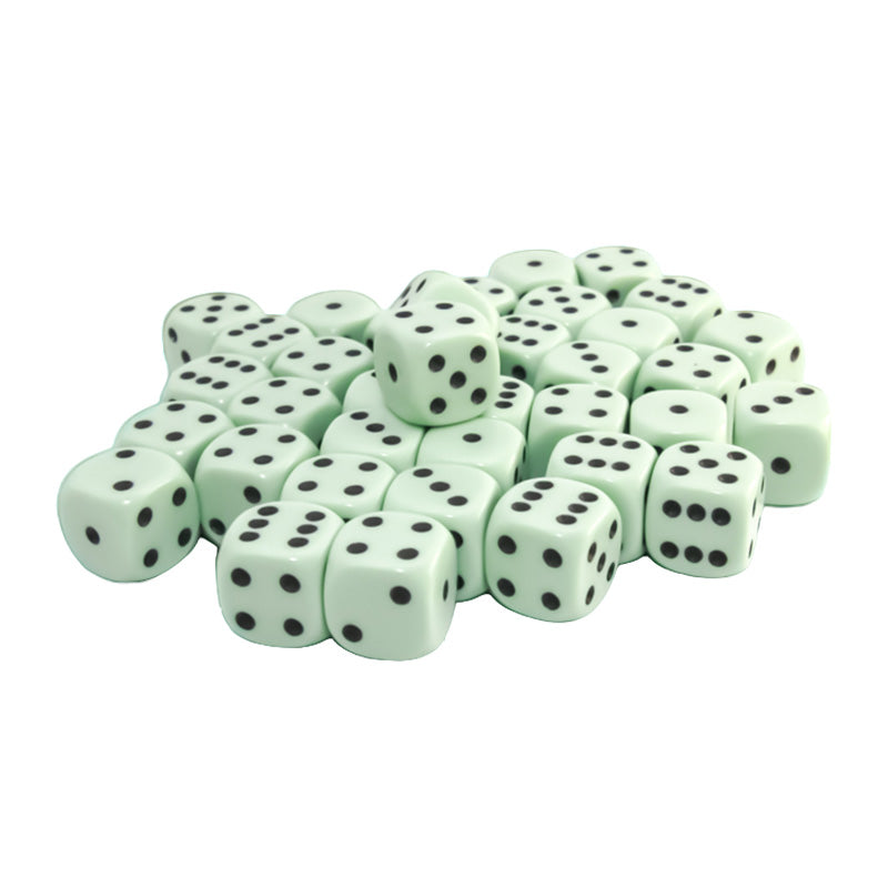 CHX 25865 Opaque 12mm D6 Pastel Green/Black Dice Block (36 Dice)