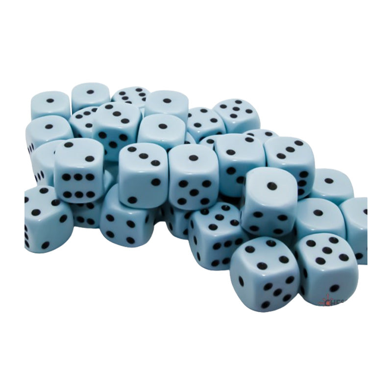 CHX 25866 Opaque 12mm D6 Pastel Blue/Black Dice Block (36 Dice)