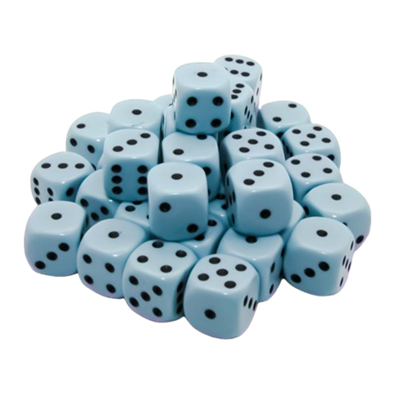 CHX 25866 Opaque 12mm D6 Pastel Blue/Black Dice Block (36 Dice)