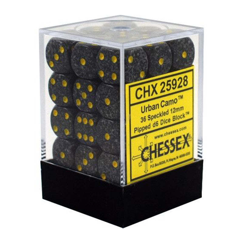 CHX 25928 Speckled 12mm D6 Urban Camo Block (36 Dice)
