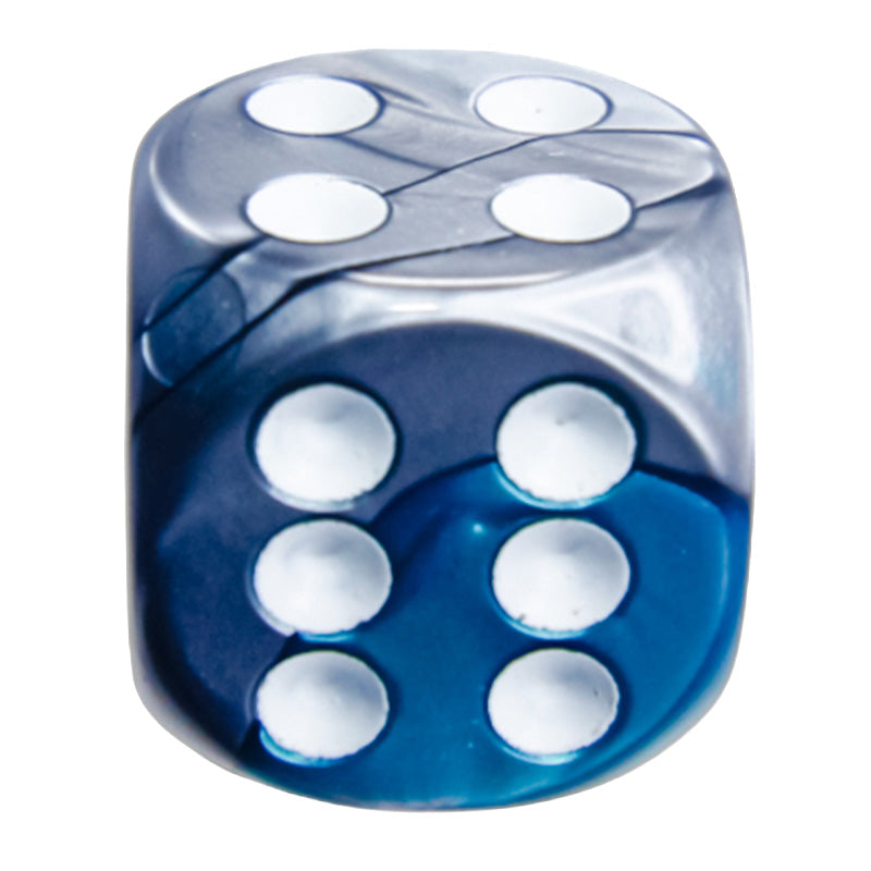 CHX 26656 Gemini Steel-Teal/White 16mm D6 Dice Block (12 Dice)