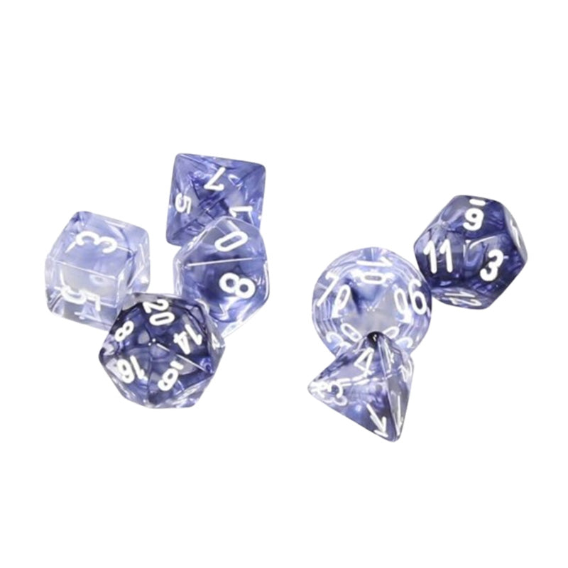 CHX 27408 Nebula Black/White 7-Die RPG Dice Set