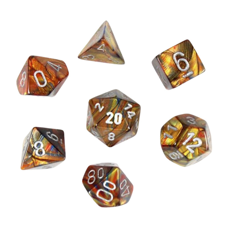 CHX 27493 Lustrous Gold/Silver 7-Die RPG Dice Set