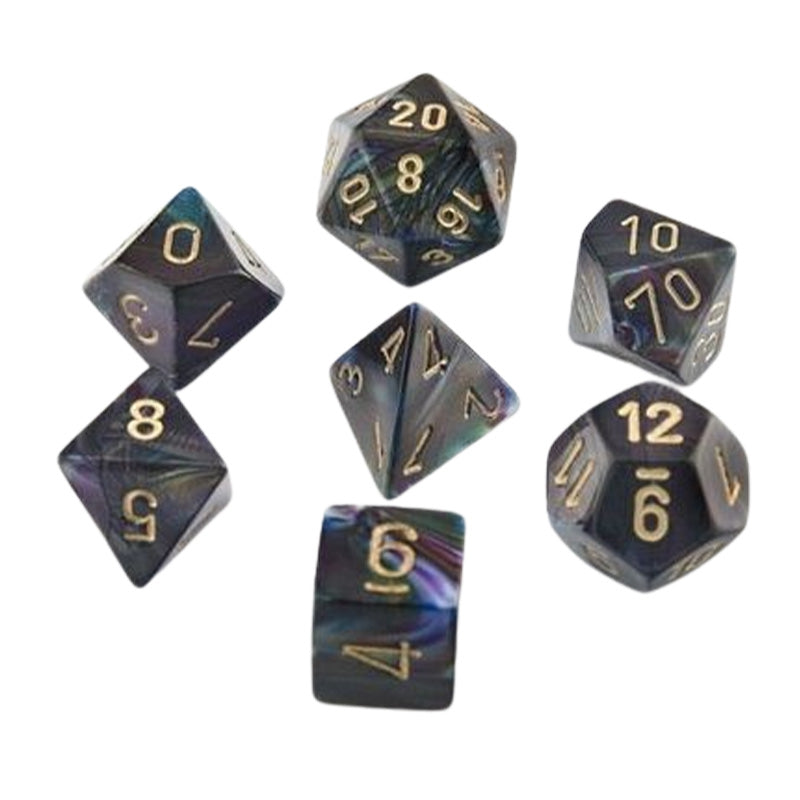 CHX 27499 Lustrous Shadow/Gold 7-Die RPG Dice Set