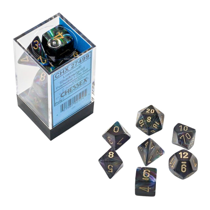 CHX 27499 Lustrous Shadow/Gold 7-Die RPG Dice Set
