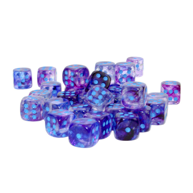 CHX 27957 Nebula Nocturnal/Blue Luminary 12mm D6 Dice Block (36 Dice)
