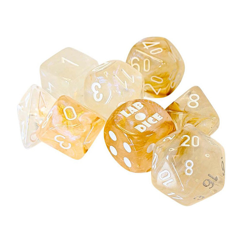 CHX 30075 Borealis Champagne / White 7-Die Polyhedral RPG Dice Set