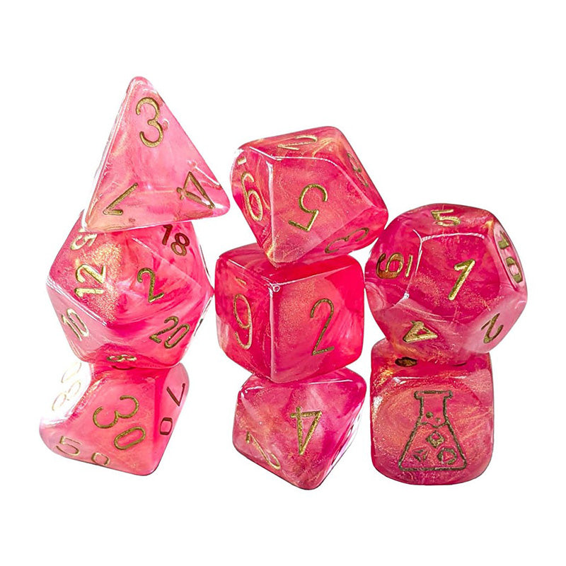CHX 30076 Shimmer Ignis / Gold 7-Die Polyhedral RPG Dice Set