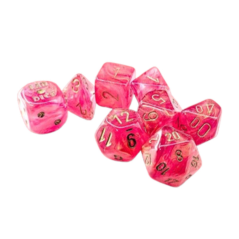 CHX 30076 Shimmer Ignis / Gold 7-Die Polyhedral RPG Dice Set