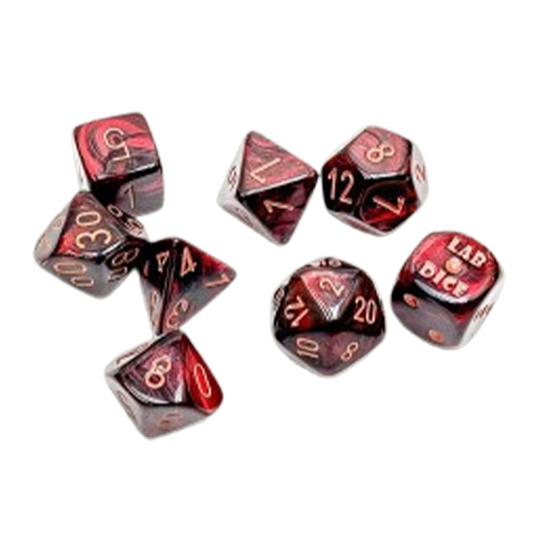 CHX 30080 Lustrous Gothic / Copper 7-Die Polyhedral RPG Dice Set