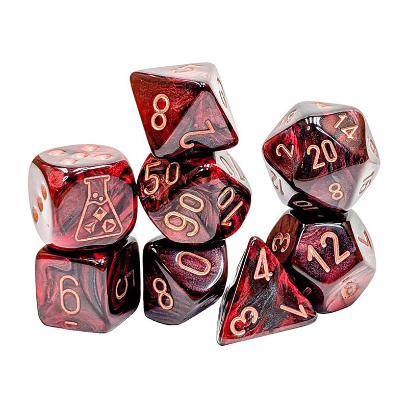 CHX 30080 Lustrous Gothic / Copper 7-Die Polyhedral RPG Dice Set
