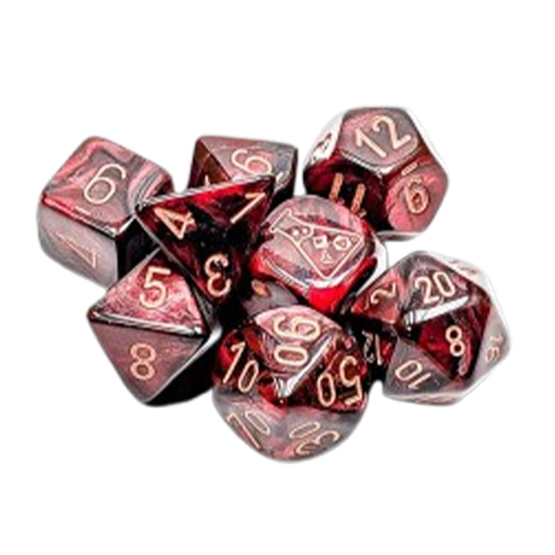 CHX 30080 Lustrous Gothic / Copper 7-Die Polyhedral RPG Dice Set