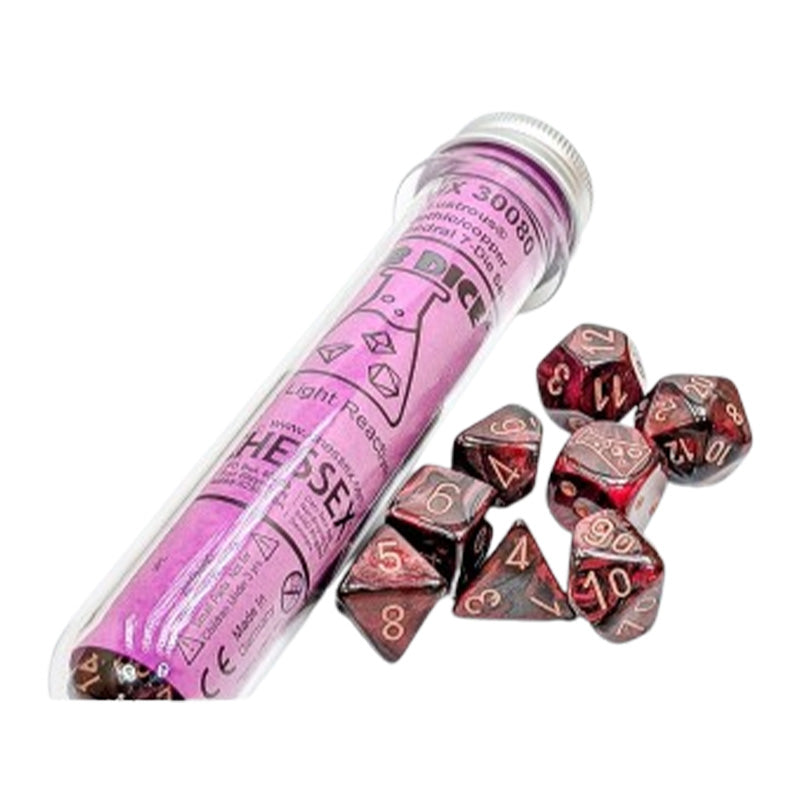 CHX 30080 Lustrous Gothic / Copper 7-Die Polyhedral RPG Dice Set