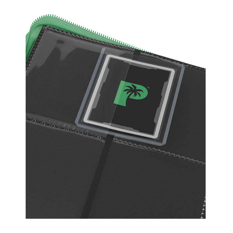 Collector's Series 4 Pocket Card Loader TOP LOADER Zip Binder - CLEAR - GREEN