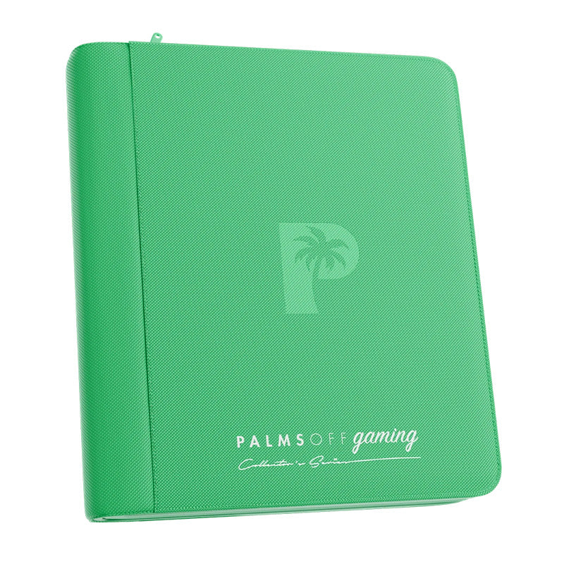 Collector's Series 4 Pocket Card Loader TOP LOADER Zip Binder - CLEAR - GREEN