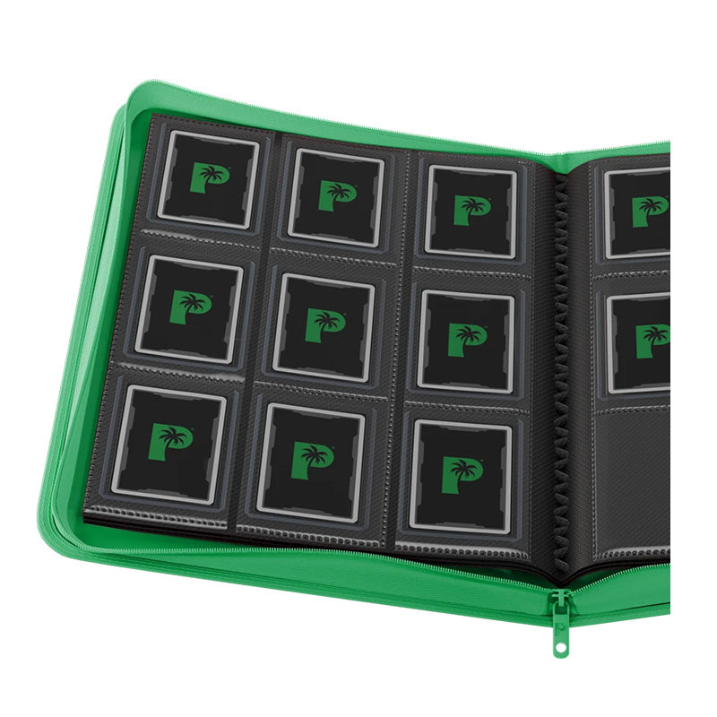 Collector's Series Card Loader TOP LOADER Zip Binder - CLEAR - GREEN