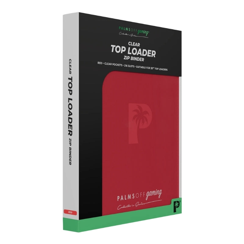 Collector's Series Card Loader TOP LOADER Zip Binder - CLEAR - Red