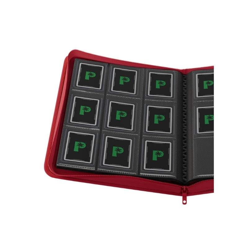 Collector's Series Card Loader TOP LOADER Zip Binder - CLEAR - Red