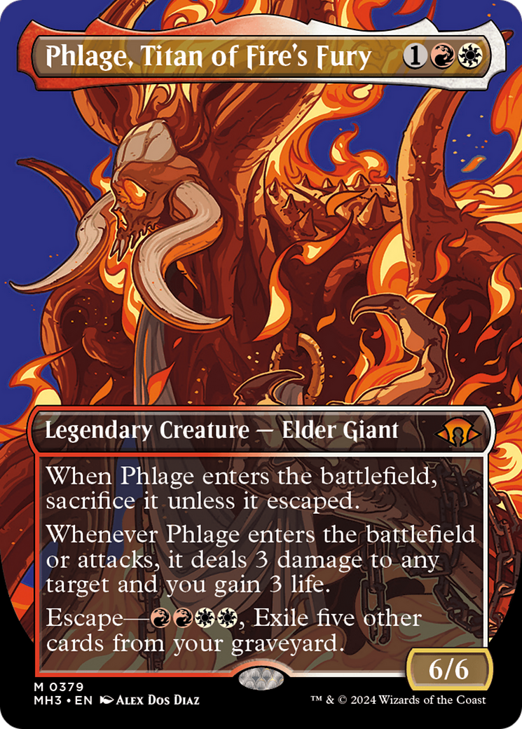 FOIL Phlage, Titan of Fire's Fury (Borderless) (MH3-379) - Modern Horizons 3 - Magic The Gathering