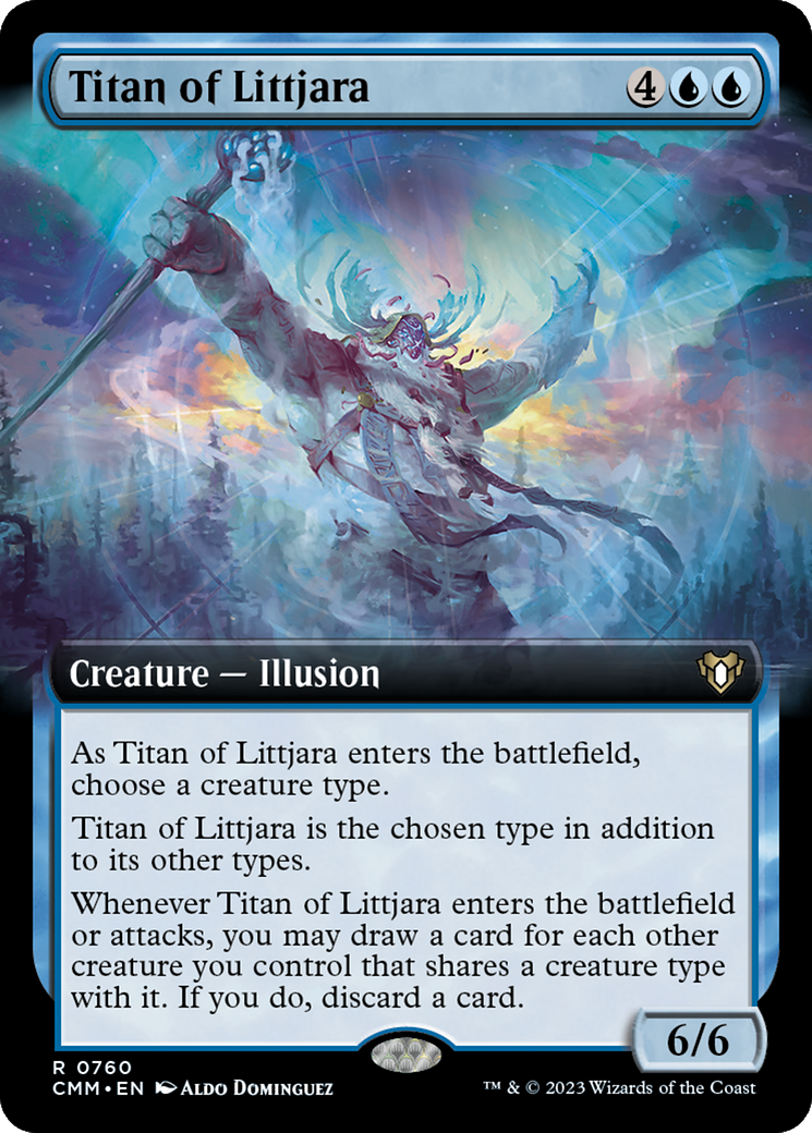 FOIL Titan of Littjara (Extended Art) (CMM-760) - Commander Masters - Magic The Gathering