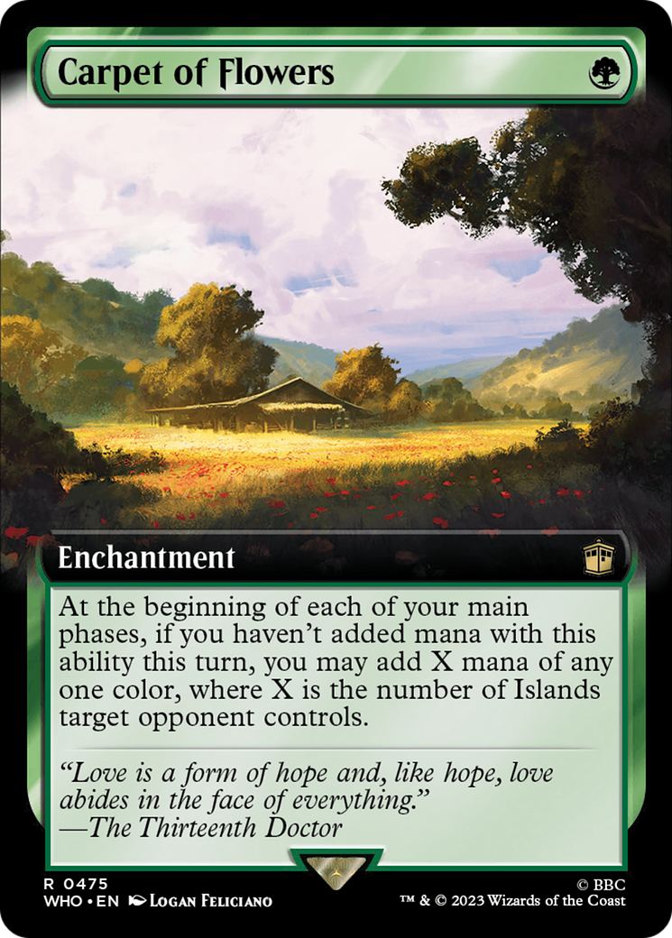 FOIL Carpet of Flowers (Extended Art) (WHO-475) - Doctor Who - Magic The Gathering