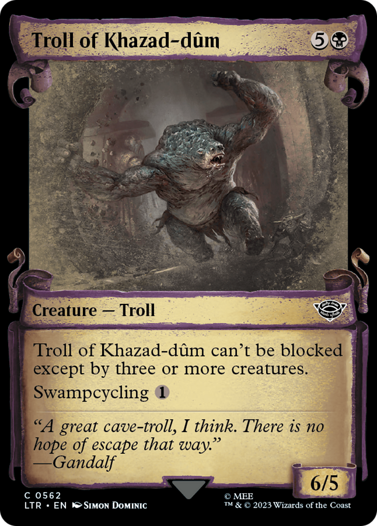 Troll of Khazad-dum (Showcase Scrolls) (LTR-562) - The Lord of the Rings: Tales of Middle-earth - Magic The Gathering