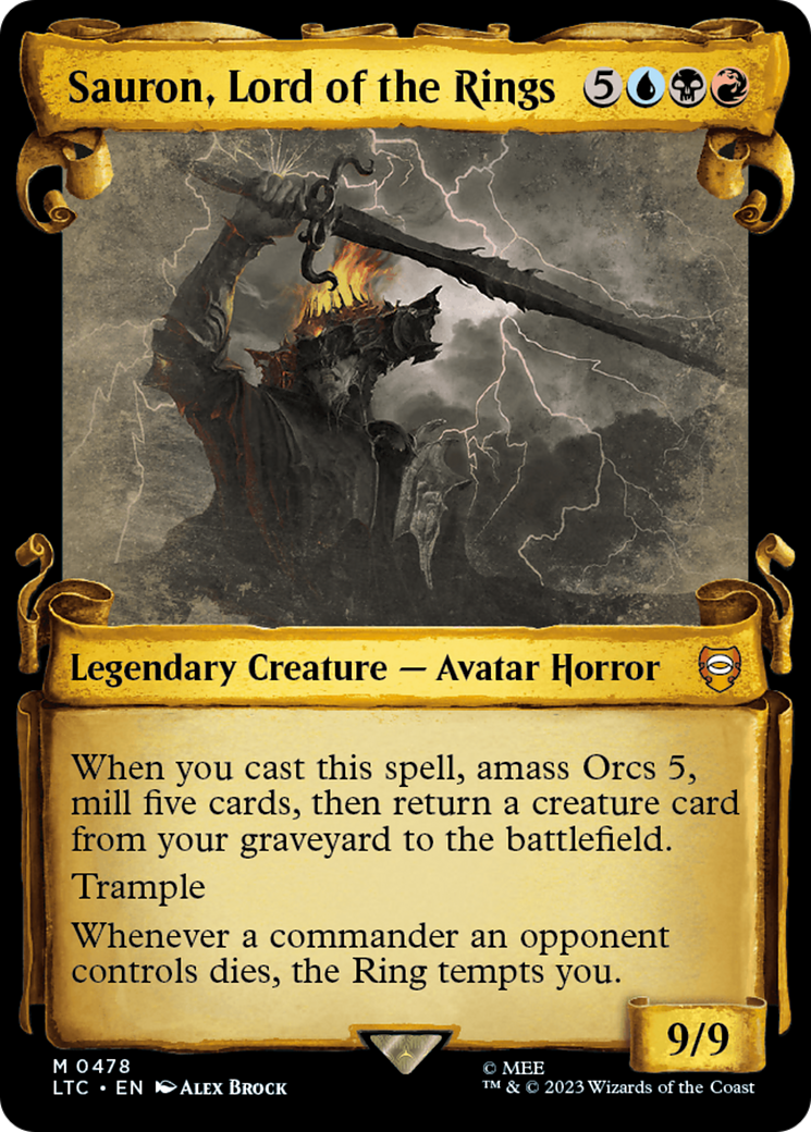 Sauron, Lord of the Rings (Showcase Scrolls) (LTC-478) - Tales of Middle-earth Commander - Magic The Gathering