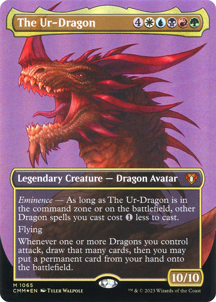 FOIL The Ur-Dragon (Textured Foil) (CMM-1065) - Commander Masters - Magic The Gathering