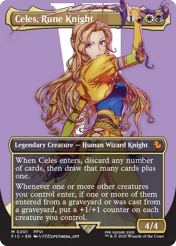 Celes, Rune Knight (Borderless) (FIC-201) - Commander: FINAL FANTASY - Magic The Gathering