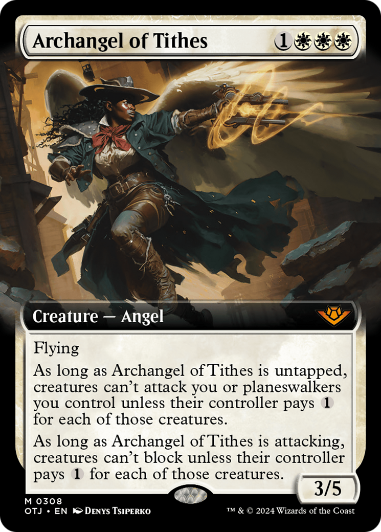 Archangel of Tithes (Extended Art) (OTJ-308) - Outlaws of Thunder Junction: (Extended Art) - Magic The Gathering