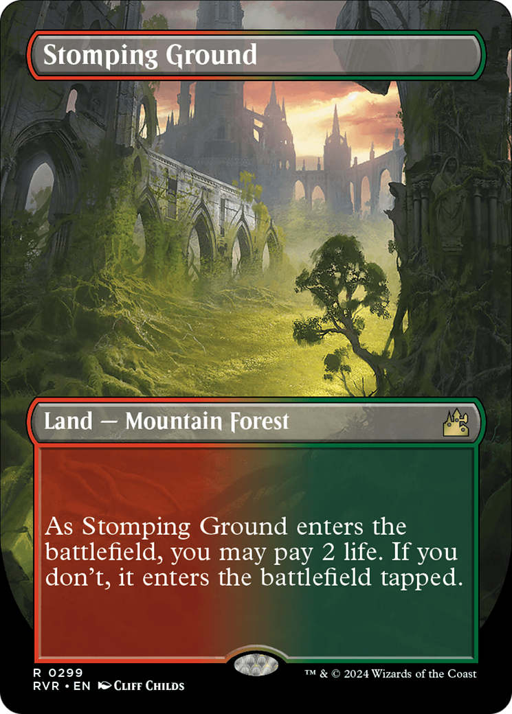 FOIL Stomping Ground (Borderless) (RVR-299) - Ravnica Remastered - Magic The Gathering