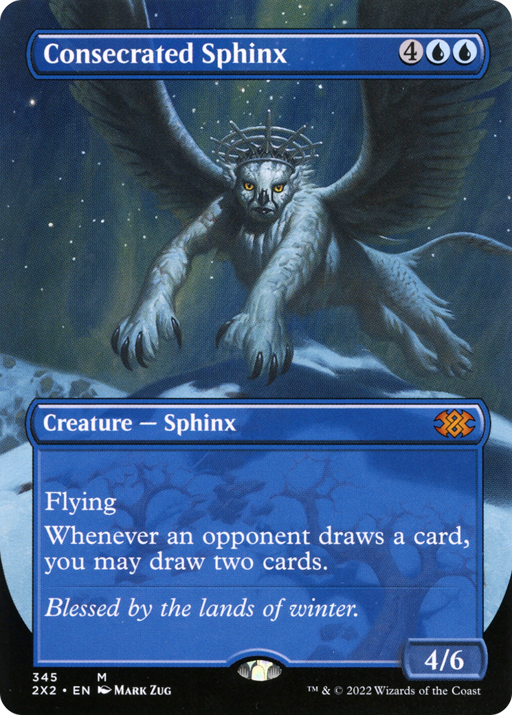 Consecrated Sphinx (Borderless) (2X2-345) - Double Masters 2022 - Magic The Gathering