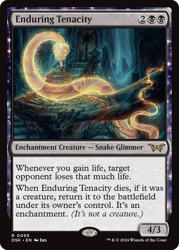 FOIL Enduring Tenacity (DSK-095) - Duskmourn: House of Horror: (enchantment) - Magic The Gathering