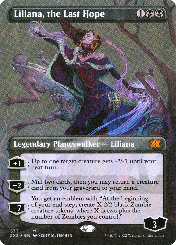 FOIL Liliana, the Last Hope (Textured Foil) (2X2-573) - Double Masters 2022 - Magic The Gathering
