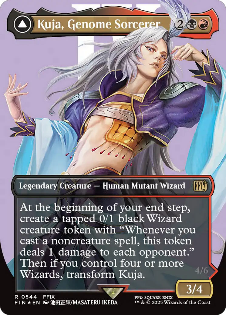 FOIL Kuja, Genome Sorcerer (Borderless) (Surge Foil) (FIN-544) - FINAL FANTASY - Magic The Gathering