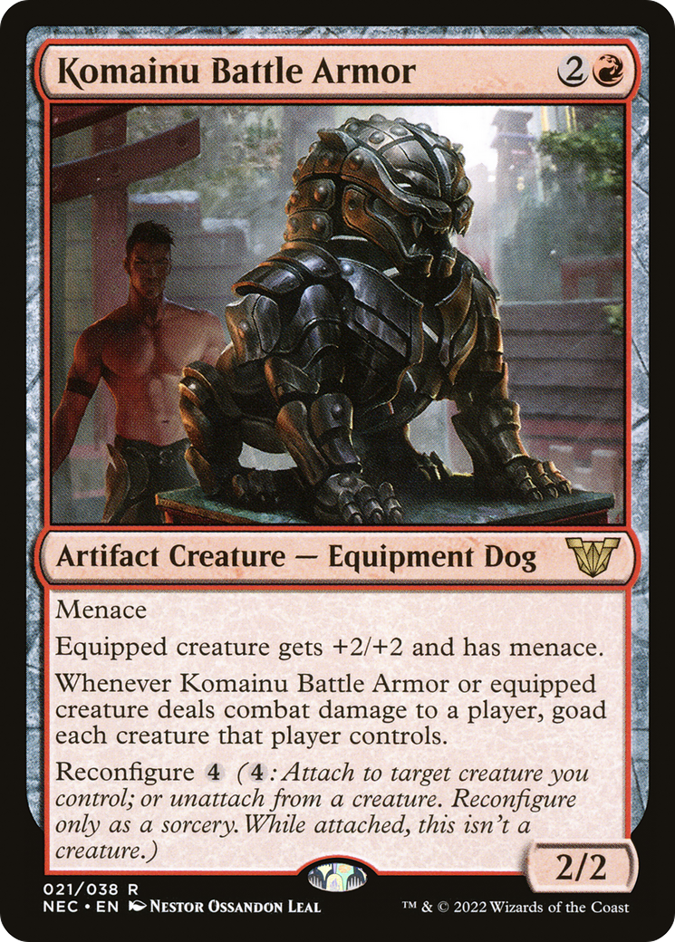 Komainu Battle Armor (NEC-021) - Neon Dynasty Commander - Magic The Gathering