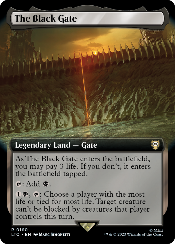 The Black Gate (Extended Art) (LTC-160) - Tales of Middle-earth Commander - Magic The Gathering